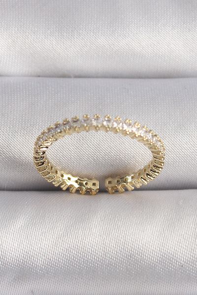 Skygo Waterway V Ip Series for Ring with Zircon Stone Gold Color Modeling