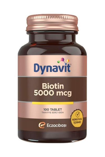 Eczacıbaşı Dietary Supplement Containing Dynavit Biotin 5000 Mcg 100 Tablets