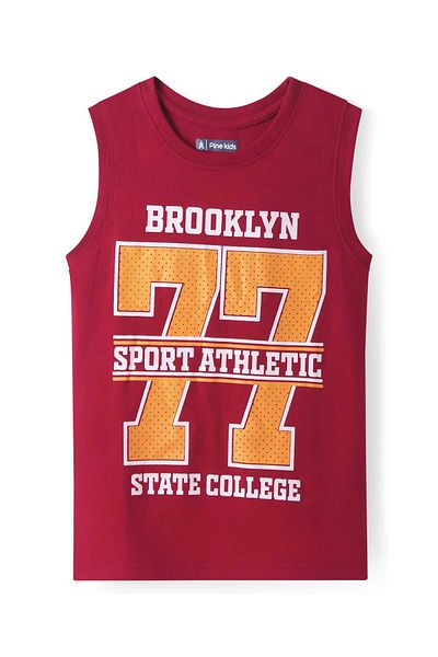 Pine kids Pine Kids Cotton Knit Sleeveless Tank T-Shirts Sport Theme & Future is You Pack of 5-Multicolor