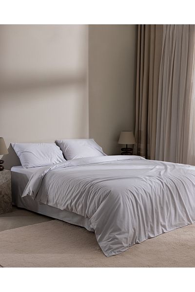 Madame Coco Yuviera Double 100% Cotton Embroidered Duvet Cover Set - Gray