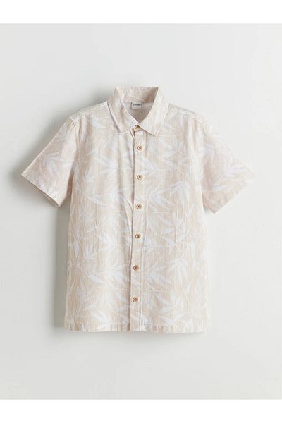 LC Waikiki Lcw Kids Beige Short Sleeve Boys Shirt and Shorts