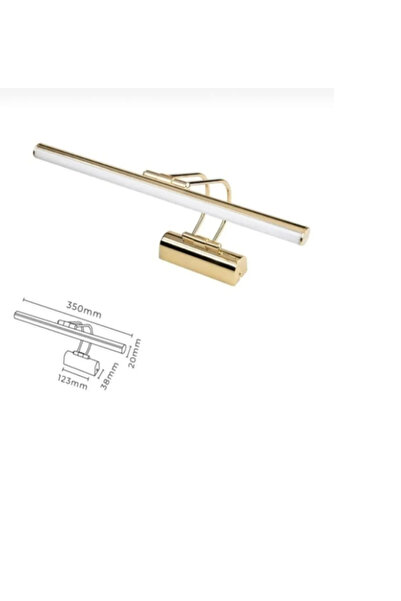 GÜVEN LİGHT Gold Kasa Beyaz Işık Banyo Duvar Ayna Tablo Aydınlatması Flüt Aplik Kuğu Aplik Ledli Aplik