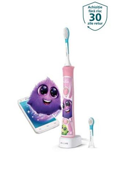 Philips Sonicare Kids HX6352/42 Electric Toothbrush, Bluetooth, 2 Modes, Pink