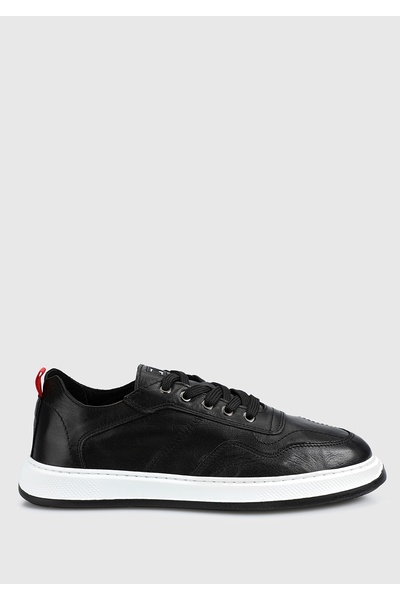Provoq Siyah Deri Erkek Sneaker