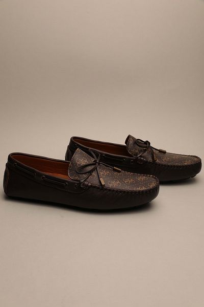 Gondol Loafer clasic pentru bărbați, pregătit din țesătură, maro, model 45