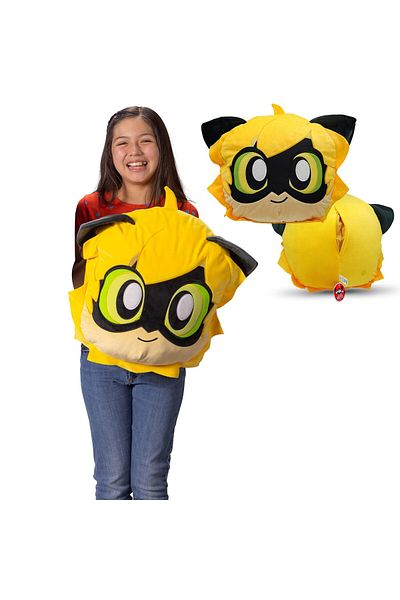 Miraculous Cat Noir Huggie Hideaway – Soft Plush Toy With Secret Storage – Kids 3 Gift Idea