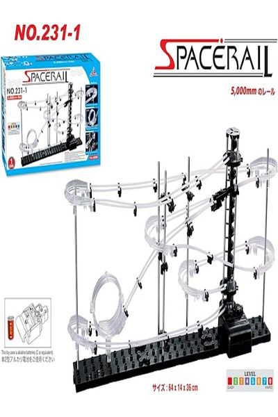 None Spacerail 147pcs+2 steel ball building Blocks Roller Coaster Runway Maze Ball Track Building Set