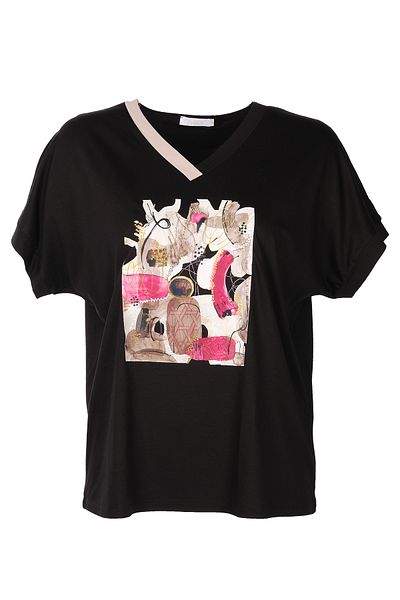 Vedi Women's Oversize V-Neck Short Sleeve Minimalist Blouse - Ideal for Casual Combos