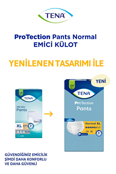 TENA ProSkin Pants Normal Emici Külot, En Büyük Boy (XL), 5.5 Damla, 30’lu 2 ...