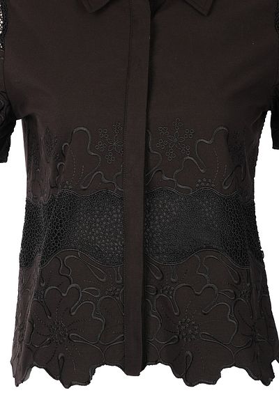 Vedi Minimalist Embroidered Oversize Short Sleeve Women's Shirt