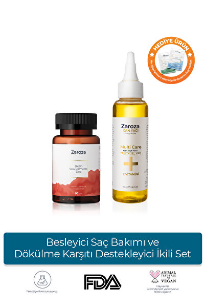 ZAROZA Besleyici Saç Bakımı ve Dökülme Karşıtı Destekleyici İkili Set