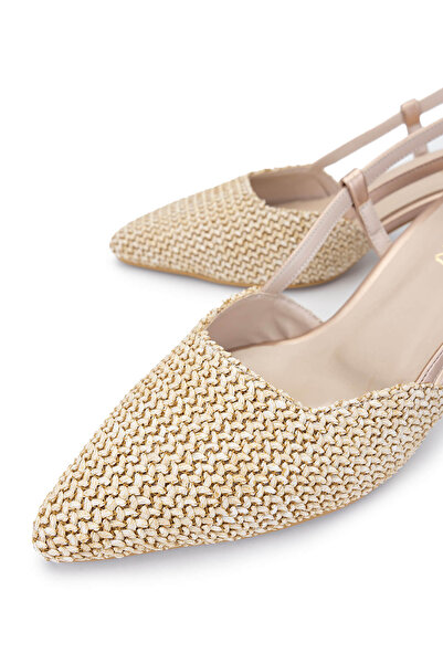 Tamer Tanca Women's Genuine Leather Cream Heeled Shoes