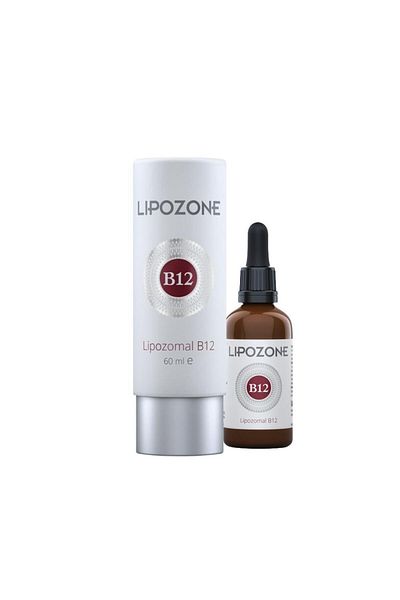 Lipozone Liposomal Vitamin B12 - 60ml Food Supplement with Dropper in Bottles