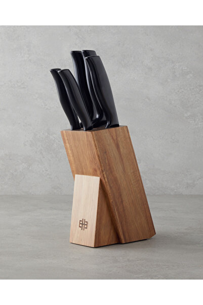 English Home Lexus Paslanmaz Çelik 6 Parça Bıçak 33x30,5x33x24,5x20,5 cm Siyah