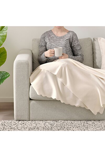 IKEA Thorgun Throw Off-white 120x160 Cm – Soft, Lightweight, Easy-care Blanket For Extra Warmth