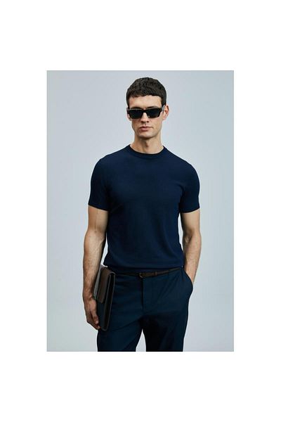 Lufian Ανδρικό T-shirt Tıno Knitwear Off-White 111090110