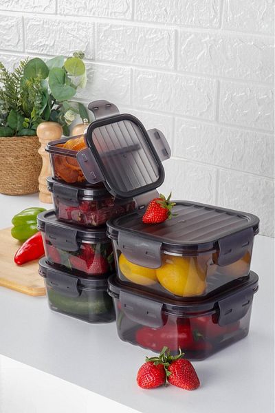 HOMENIVA Square Locked 12 Piece Leakproof Quality Breakfast Storage Container