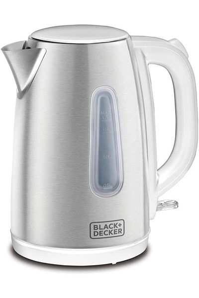Black&Decker Cordless 2200w Electric Kettle, 1.7l Stainless Steel, Level Indicator & Removable Filter - Jc454-b5