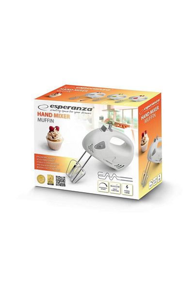 ESPERANZA Esperanza EKM007WE MUFFIN hand mixer, 150W, 7 speeds, White/Grey