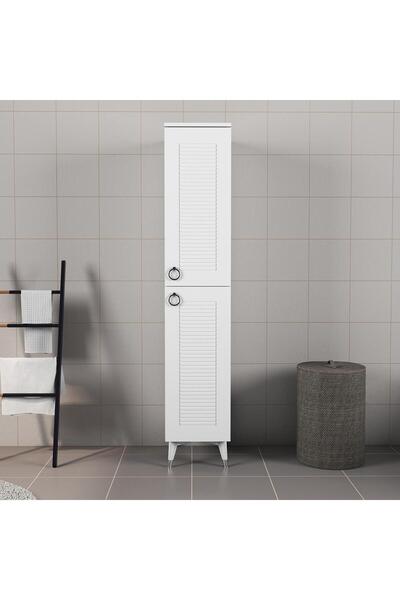 paşa mutfak inci beyazı ayaklı boy dolabı