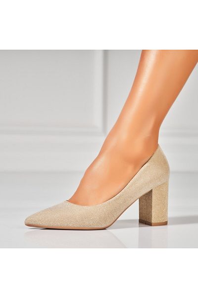 Joana Women's Gold Heeled Shoes Made of Crosley Textile