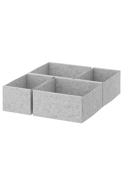 IKEA KOMPLEMENT Box, set of 4, light grey, 40 x 54 cm
