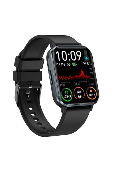 BLEKSY Smartwatch, BLEKSY , Bluetooth calls and messages, Unisex, 1.83" screen, Silicone bracelet, Black