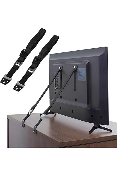 Ecuy 15'' 75'' LCD TV Duvar Sabitleme Güvenlik Kemeri Çocuk Bebek Koruma Askısı 2 Adet Metal Tokalı