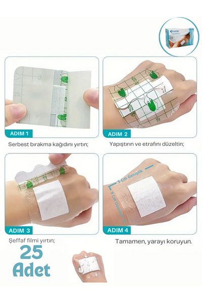 Octacare Waterproof Wound Cover with Transparent Pad 5cm X 9cm 25 Pieces Sterile Single Pack