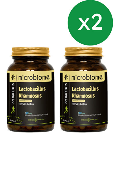 Microbiome 2'li Paket: Microbiome Lactobacillus Rhamnosus Probiyotik 30 Kapsül x2 Probiotic Takviye