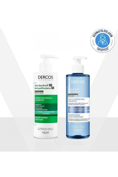 Vichy Vichy Dercos Dandruff Care Routine - Normal-Oily Hair Shampoo Cofree