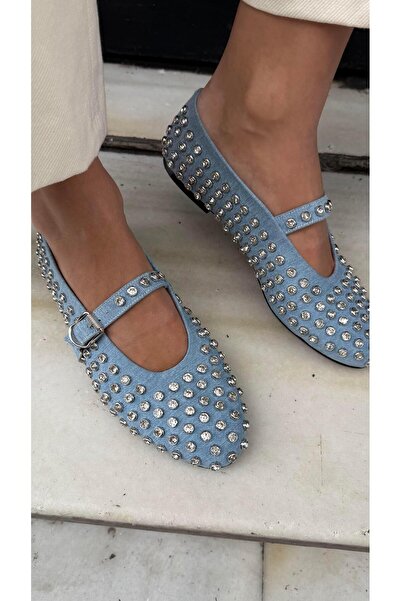 Eataly Shoes Disco Kot Zımba Taşlı Babet
