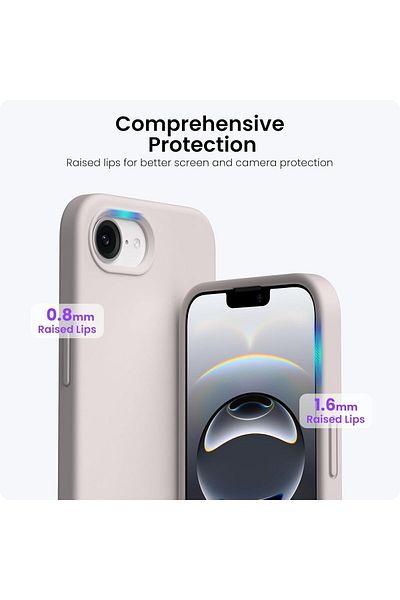 AWH Case for iPhone 16e Slim Fit Soft Cover Flexible Silicone Cover Matte for iPhone 16e (Stone Grey)