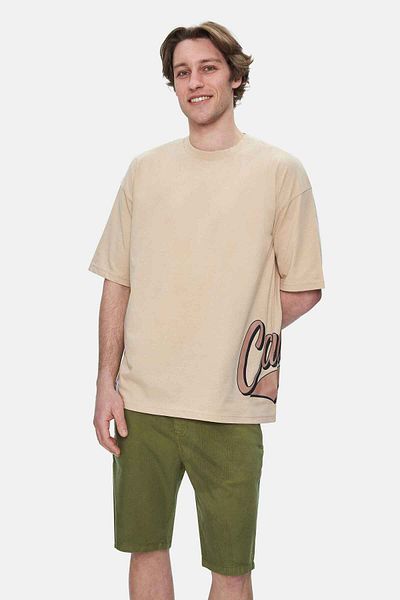 UCLA Roscoe Milk Coffee Crew Neck Printed Oversize Men's Tshirt