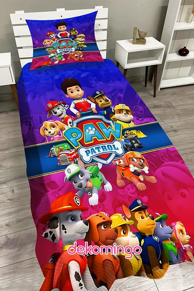dekomingo Blue Red Paw Patrol Baby and Children's Room Pique Set