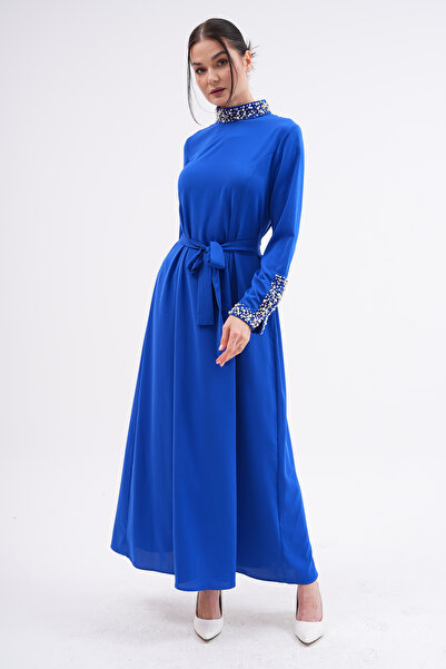 Marvella By Rasha فستان ماكسي متواضع بياقة عالية