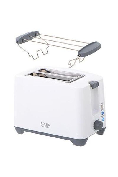 adler Prajitor de paine ADLER AD 3216, 750 W, 2 felii, Grad de rumenire variabil, Alb