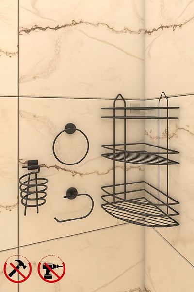 Alper Banyo ΜΑΥΡΟ EK03 ΣΕΤ ΔΑΧΤΥΛΙΔΙ ΠΕΤΣΕΤΑ ΑΝΟΙΧΤΟ ΤΕΤΡΑΓΩΝΟ ΤΑΜΕΙΟ