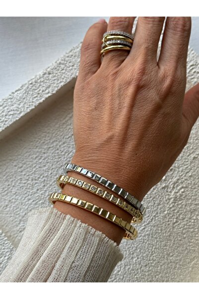 Rossetto Atelier İthal Silver Chprd Kelepçe Bileklik