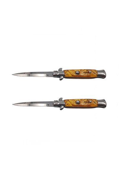 Depox Sada dvou loveckých nožů Italian Spirit, nerezová ocel, 22,5 cm, hnědá