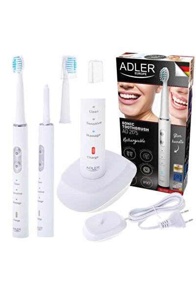 adler Sonic Electric Toothbrush MEAD2175, 30,000 RPM, 3 Modes, 2 Heads, Rechargeable