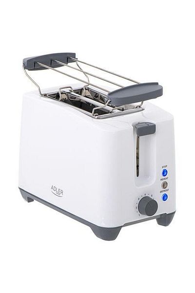 adler Prajitor de paine ADLER AD 3216, 750 W, 2 felii, Grad de rumenire variabil, Alb