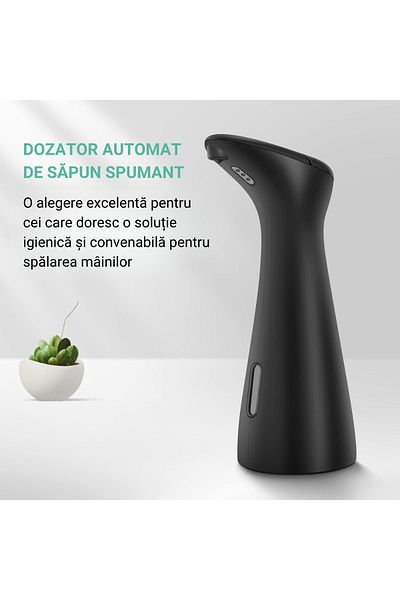 BLEKSY Dozator automat de săpun lichid, senzor inteligent fără atingere, dozaj de 1 ml, negru