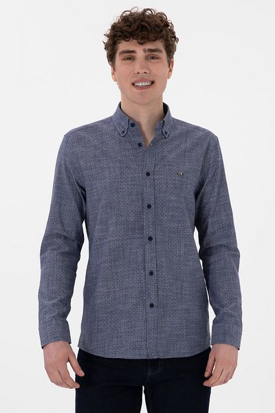 U.S. Polo Assn. Мъжка тъмносиня риза с дълъг ръкав 50300538-VR033