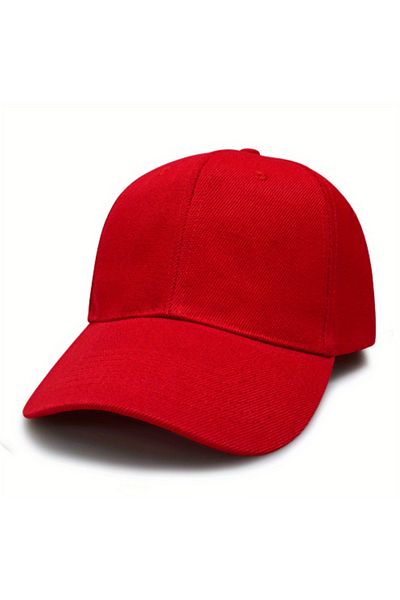 POPULUS Unisex Red Plain Hat (Cap)