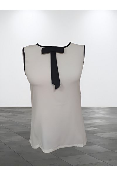HALLHUBER Silk Zero Sleeve Bow Bluz