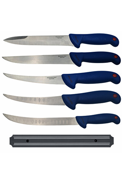 Depox Set cuțite de măcelar, înjunghiat, filet, cuțit bucătar și suport magne...