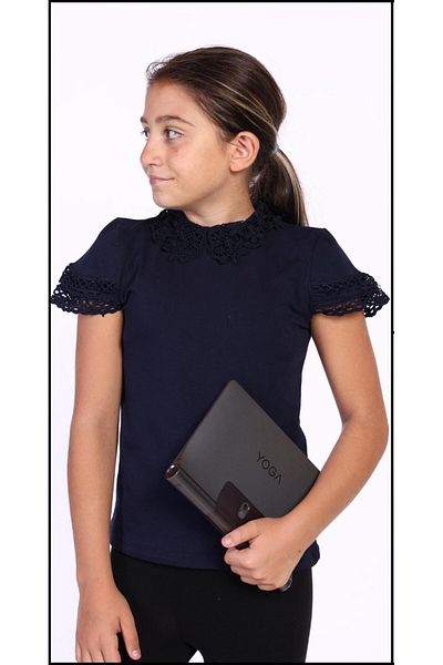 Toontoy Girl's Lace Front School T-Shirt 11315