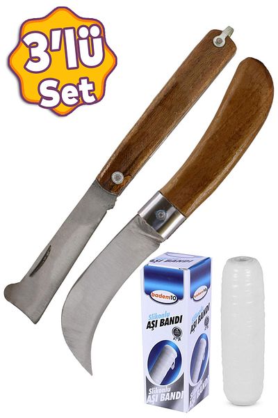 Badem10 Vaccine Knife Curved Tip Tie Knife Pocket Knife + Straight Tip Angle Knife + Vaccine Tape (Set of 3)