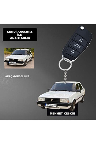 MK Sanart "kişiye Özel Araba Ahşap Anahtarlık - Kendi Aracınızın Tasarımıyla!"